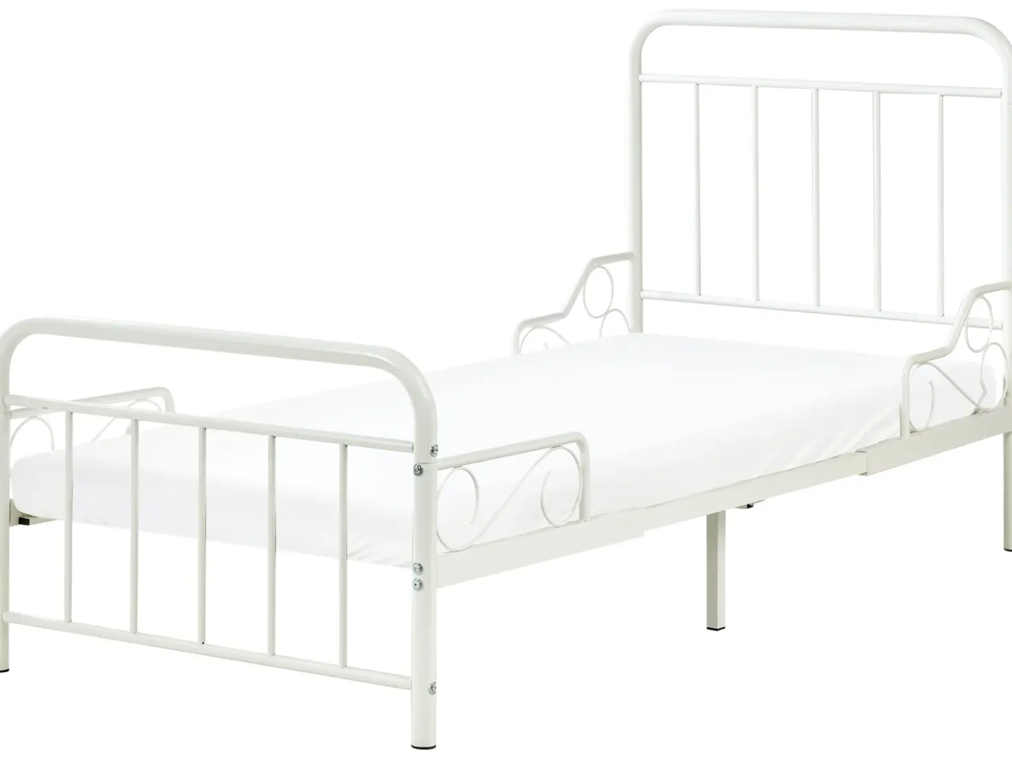 Letto per bambini allungabile Metallo ANAIS 90 x 200 cm Bianco sporco