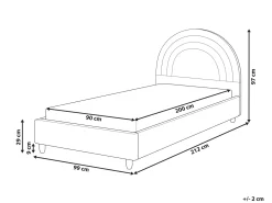 Letto per bambini Arcobaleno Velluto LANDEILLAU 90 x 200 cm Rosa
