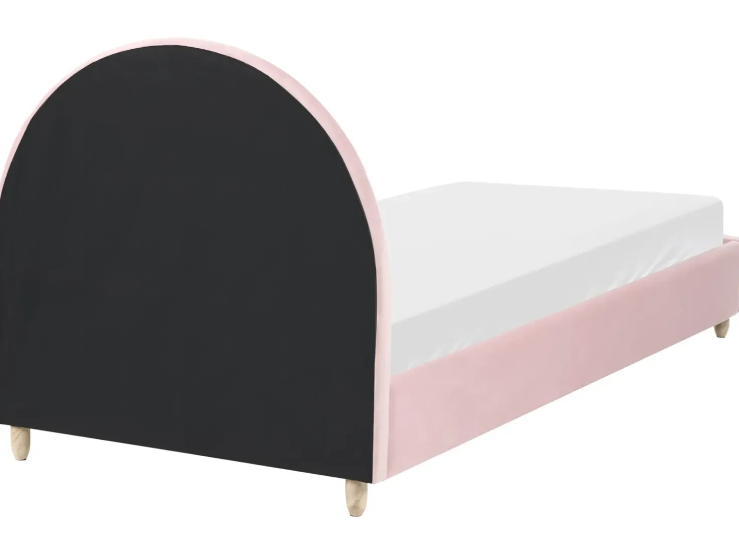 Letto per bambini Arcobaleno Velluto LANDEILLAU 90 x 200 cm Rosa