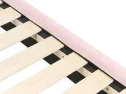 Letto per bambini Arcobaleno Velluto LANDEILLAU 90 x 200 cm Rosa