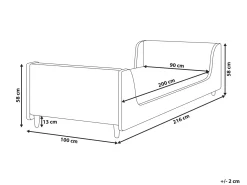 Letto per bambini Bouclé LAYE 90 x 200 cm Bianco sporco