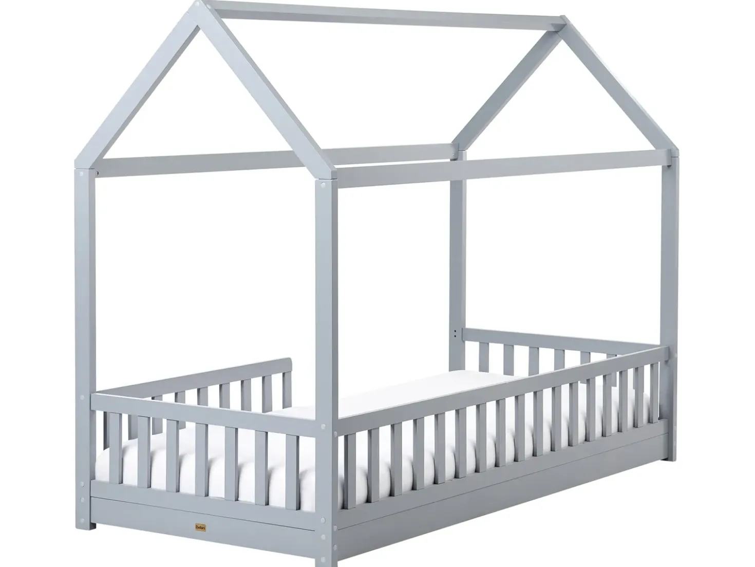 Letto per bambini Casa Legno di pino COSSAYE 90 x 200 cm Grigio