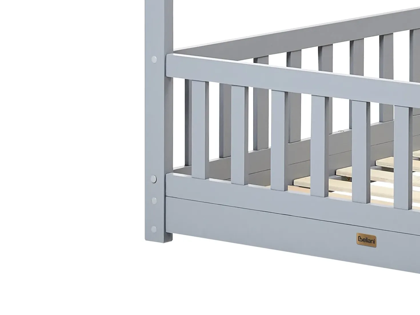 Letto per bambini Casa Legno di pino COSSAYE 90 x 200 cm Grigio