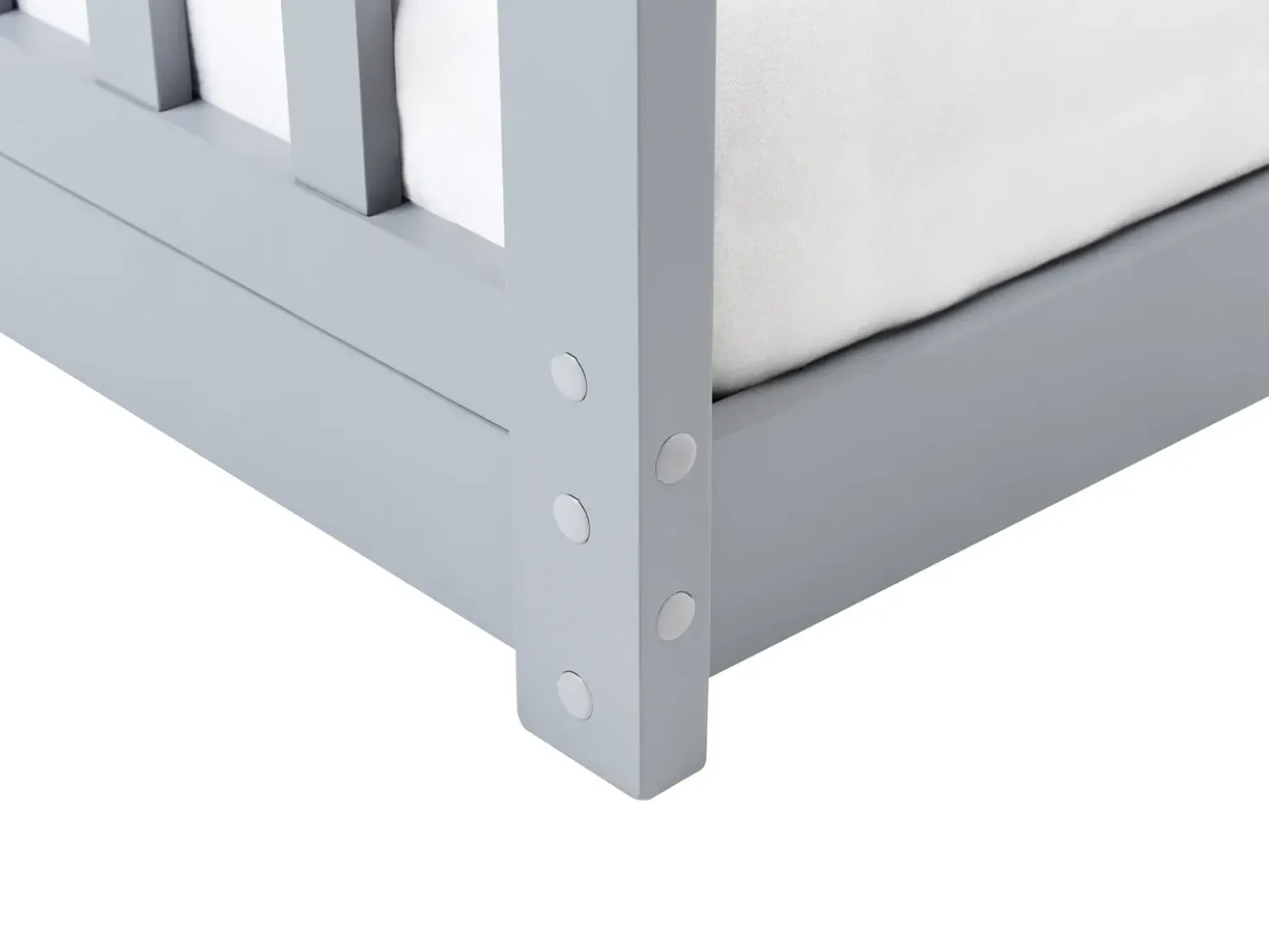 Letto per bambini Casa Legno di pino COSSAYE 90 x 200 cm Grigio