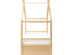Letto per bambini Casa Legno di pino ORGEVAL 90 x 200 cm con contenitore Marrone chiaro