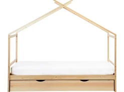 Letto per bambini Casa Legno di pino ORGEVAL 90 x 200 cm con contenitore Marrone chiaro
