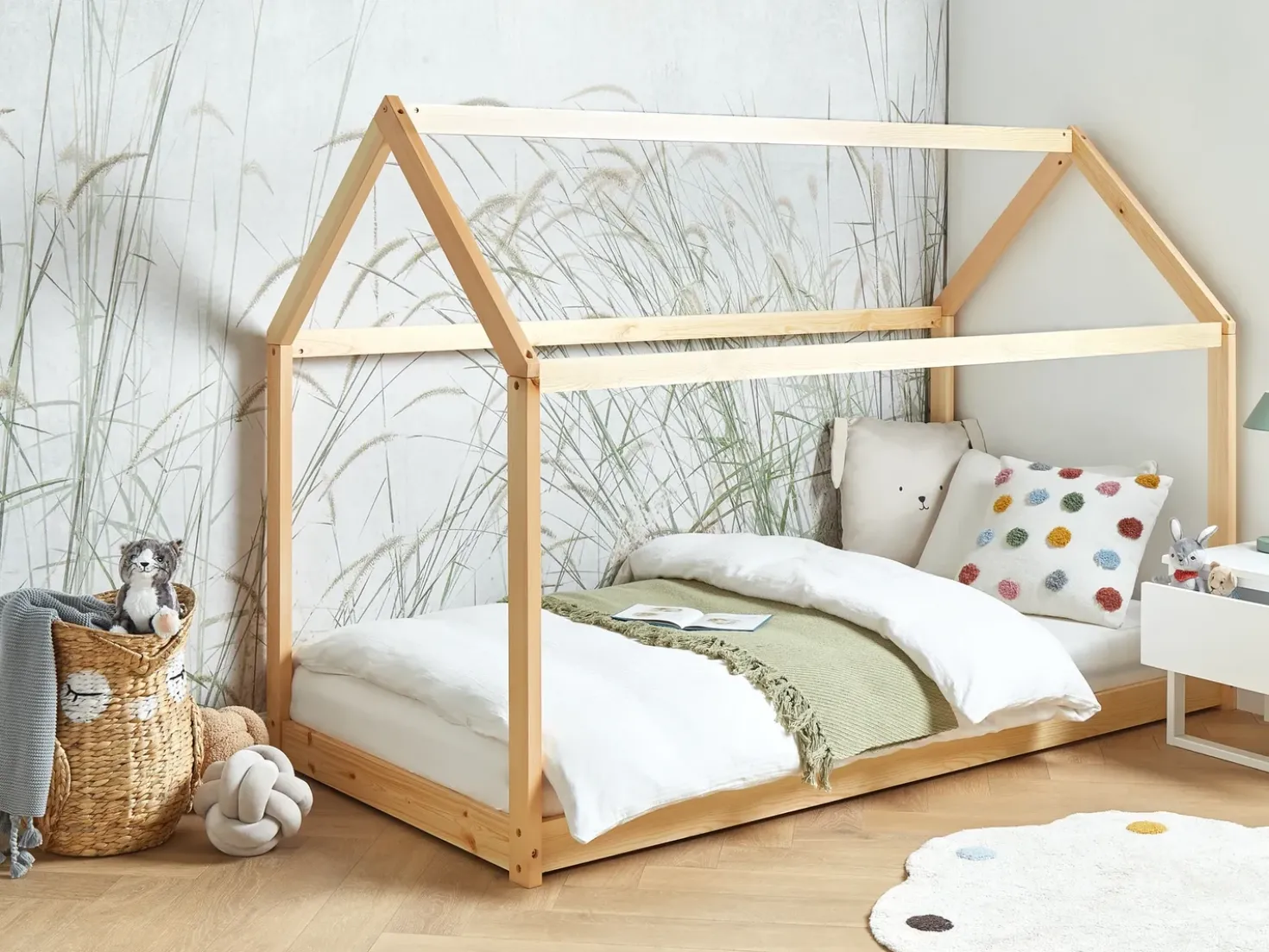 Letto per bambini Casa Legno di pino TOSSE 90 x 200 cm Marrone chiaro