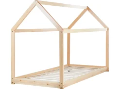 Letto per bambini Casa Legno di pino TOSSE 90 x 200 cm Marrone chiaro