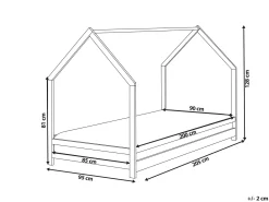 Letto per bambini Casa Legno di pino APPY 90 x 200 cm Grigio