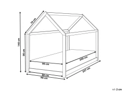 Letto per bambini Casa Legno di pino TOSSE 90 x 200 cm Bianco