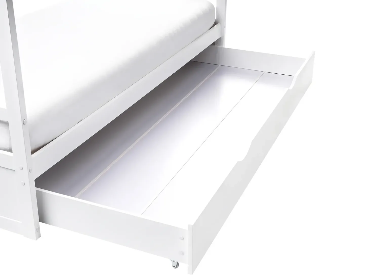 Letto per bambini Casa Legno di pino ORGEVAL 90 x 200 cm con contenitore Bianco