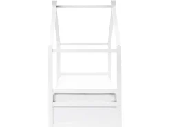 Letto per bambini Casa Legno di pino ORGEVAL 90 x 200 cm con contenitore Bianco