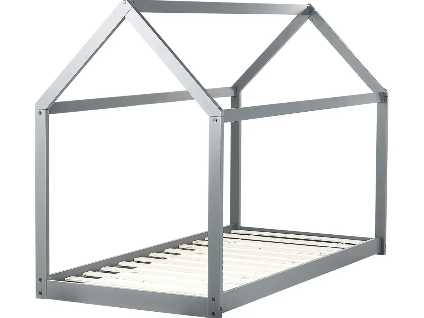 Letto per bambini Casa Legno di pino TOSSE 90 x 200 cm Grigio