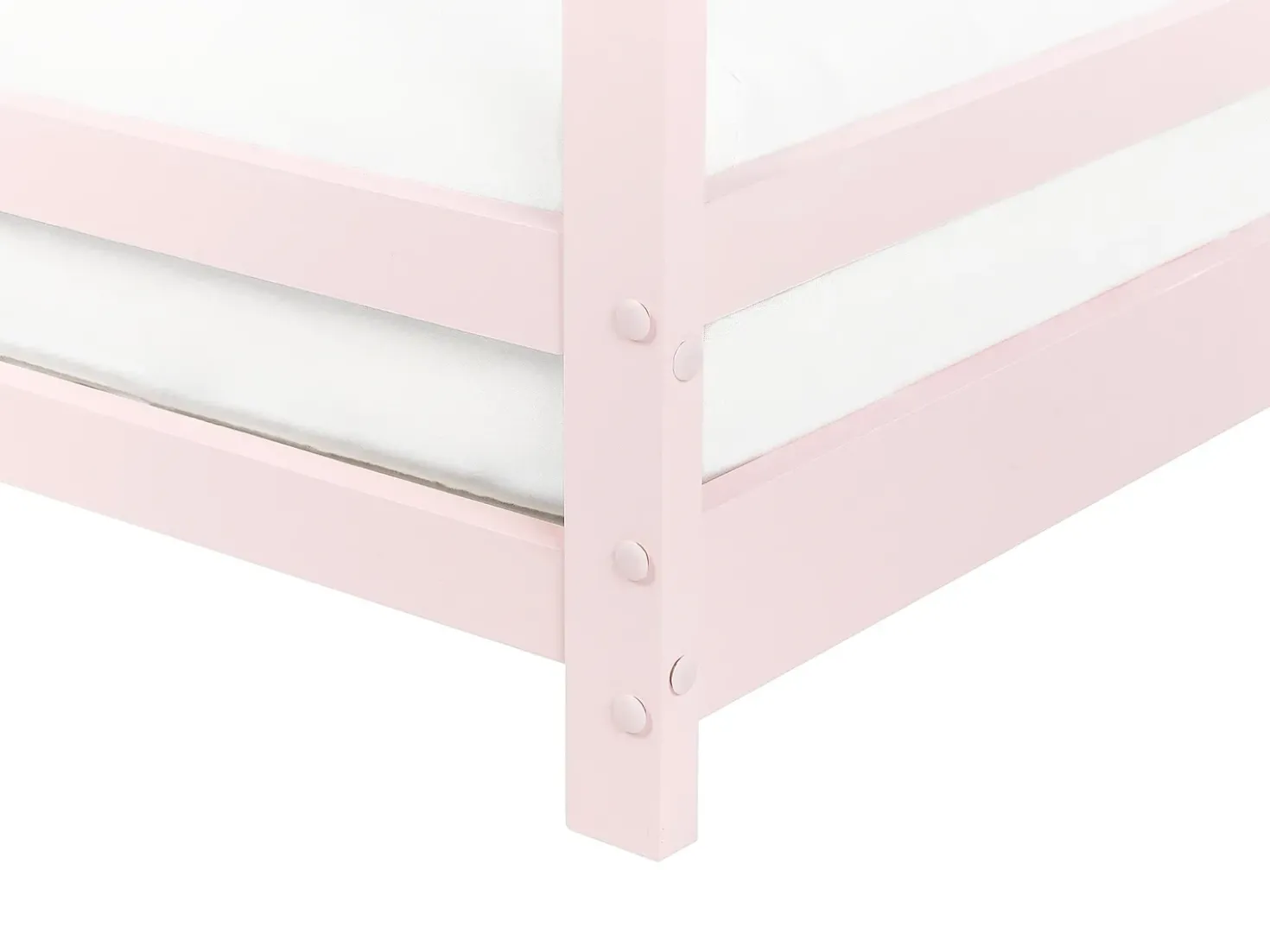 Letto per bambini Casa Legno di pino APPY 90 x 200 cm Rosa pastello