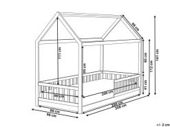 Letto per bambini Casa Legno di pino COSSAYE 90 x 200 cm Rosa pastello