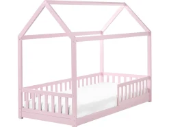 Letto per bambini Casa Legno di pino COSSAYE 90 x 200 cm Rosa pastello