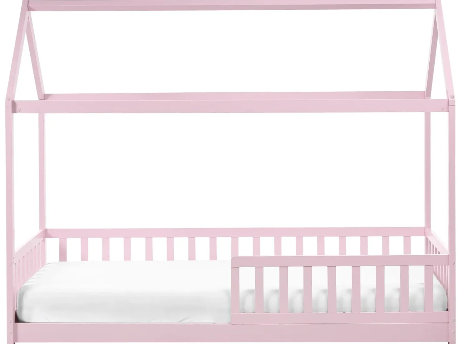 Letto per bambini Casa Legno di pino COSSAYE 90 x 200 cm Rosa pastello