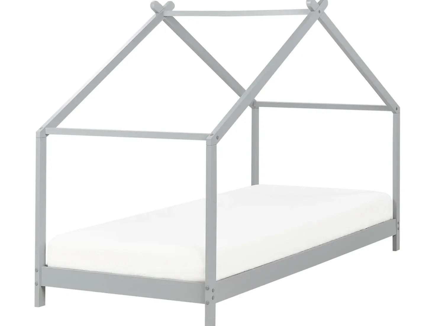 Letto per bambini Casa Legno di pino ORLU 90 x 200 cm Grigio