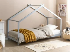 Letto per bambini Casa Legno di pino ORLU 90 x 200 cm Grigio