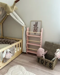 Letto per bambini Casa Legno di pino COSSAYE 90 x 200 cm Marrone chiaro