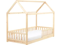 Letto per bambini Casa Legno di pino COSSAYE 90 x 200 cm Marrone chiaro