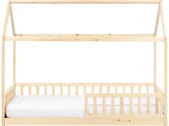 Letto per bambini Casa Legno di pino COSSAYE 90 x 200 cm Marrone chiaro