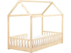 Letto per bambini Casa Legno di pino COSSAYE 90 x 200 cm Marrone chiaro