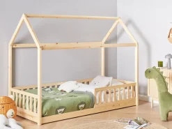 Letto per bambini Casa Legno di pino COSSAYE 90 x 200 cm Marrone chiaro