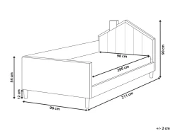 Letto per bambini Casa Velluto KERVAN 90 x 200 cm Tortora