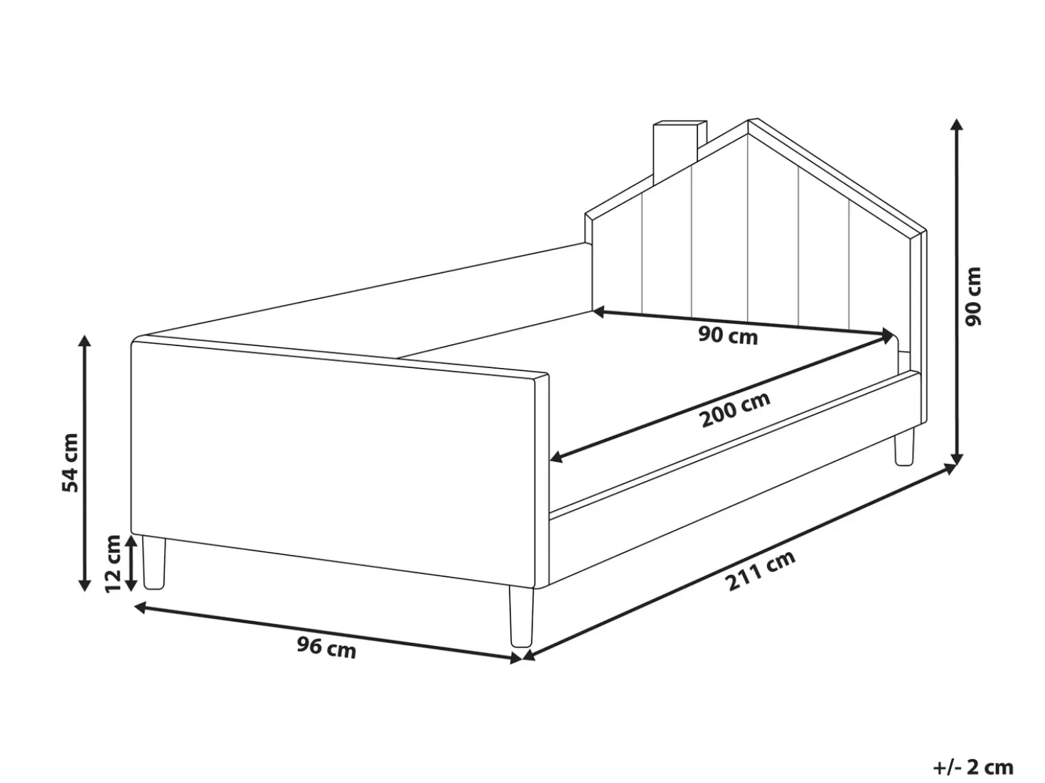 Letto per bambini Casa Velluto KERVAN 90 x 200 cm Tortora