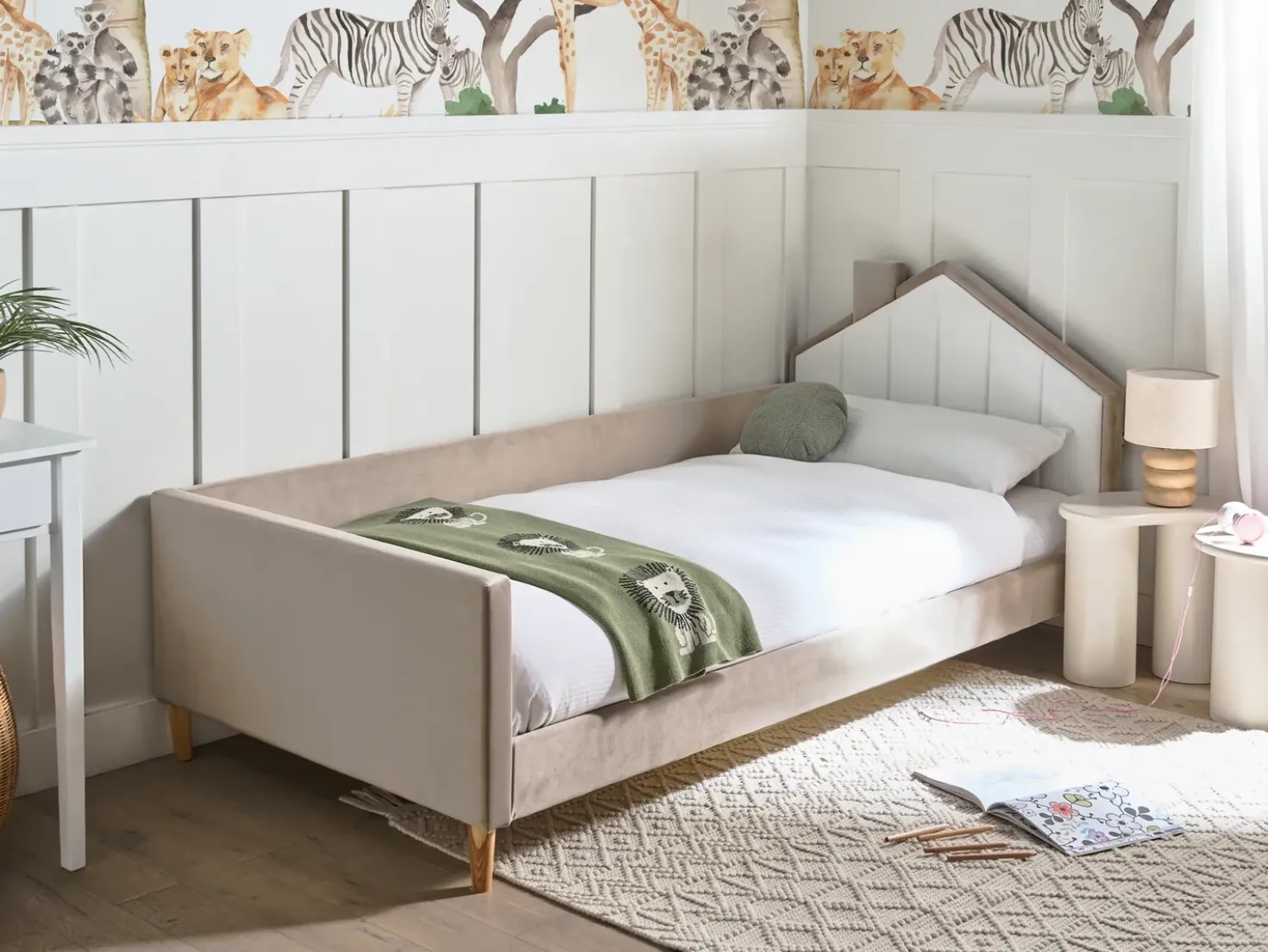 Letto per bambini Casa Velluto KERVAN 90 x 200 cm Tortora