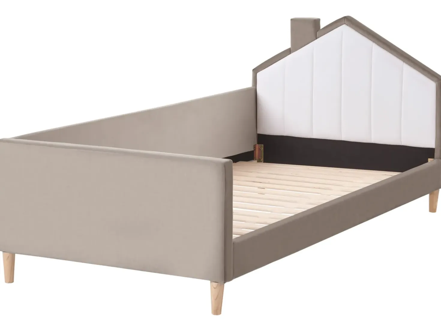 Letto per bambini Casa Velluto KERVAN 90 x 200 cm Tortora