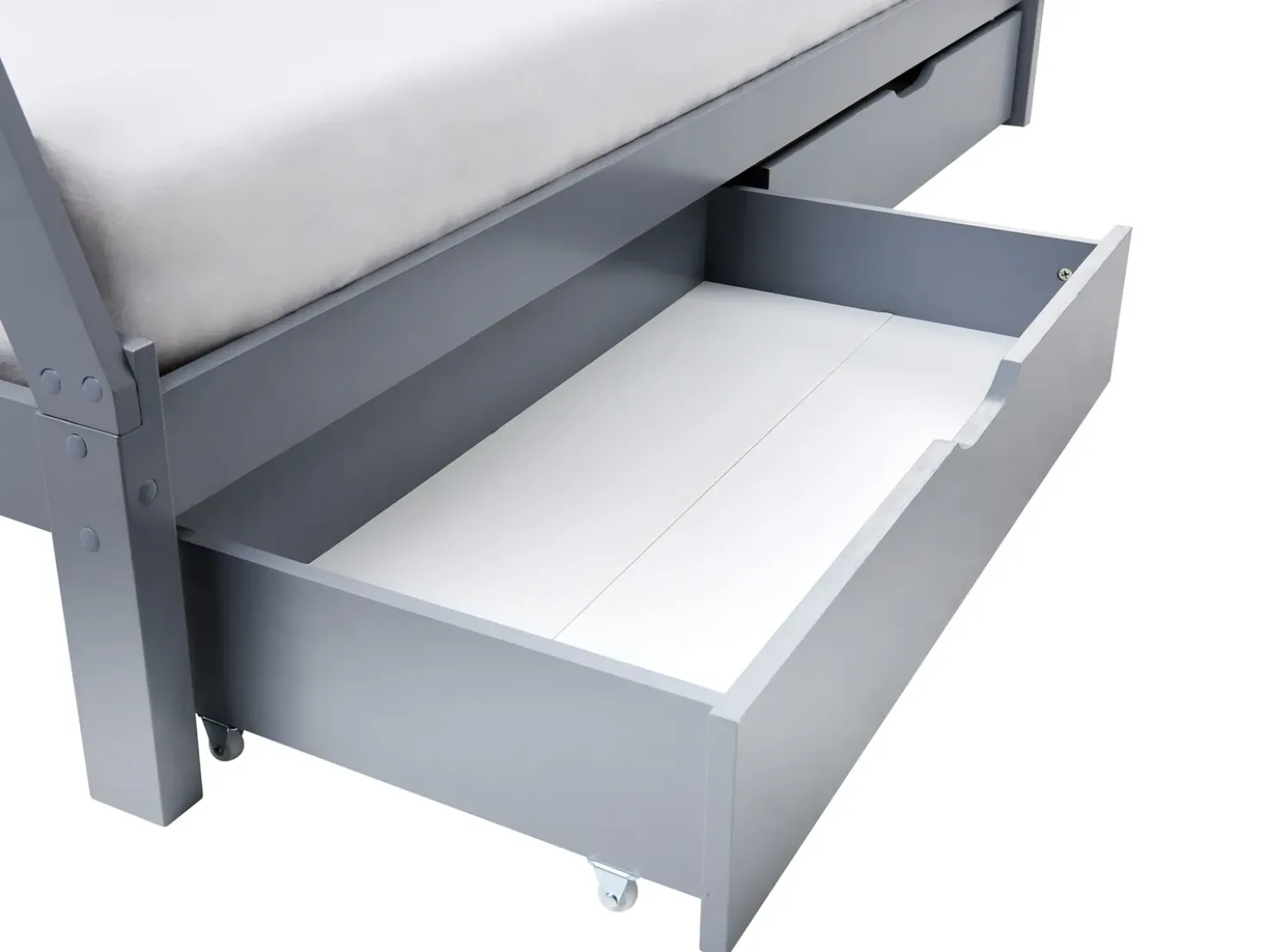 Letto per bambini con cassetti Tenda Tipi Legno di pino DEVAY 90 x 200 cm Grigio