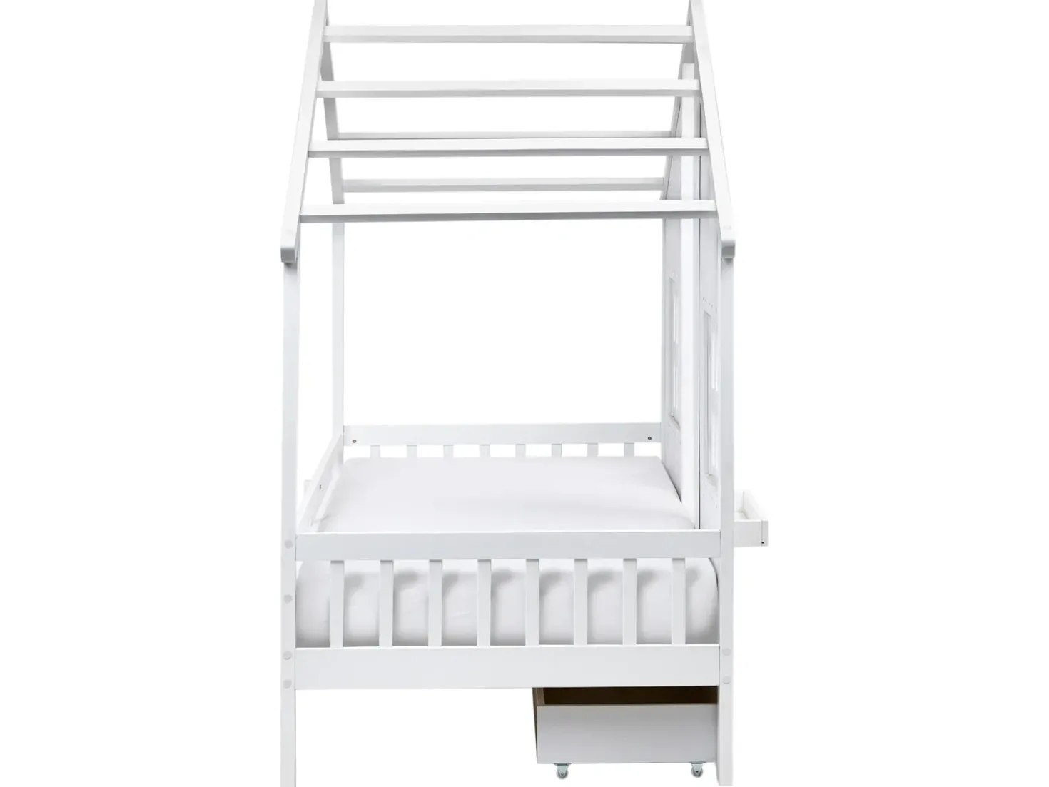 Letto per bambini con cassetti Casa Legno di pino TRAPPES 90 x 200 cm Bianco