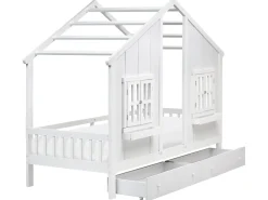 Letto per bambini con cassetti Casa Legno di pino TRAPPES 90 x 200 cm Bianco
