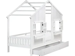 Letto per bambini con cassetti Casa Legno di pino TRAPPES 90 x 200 cm Bianco