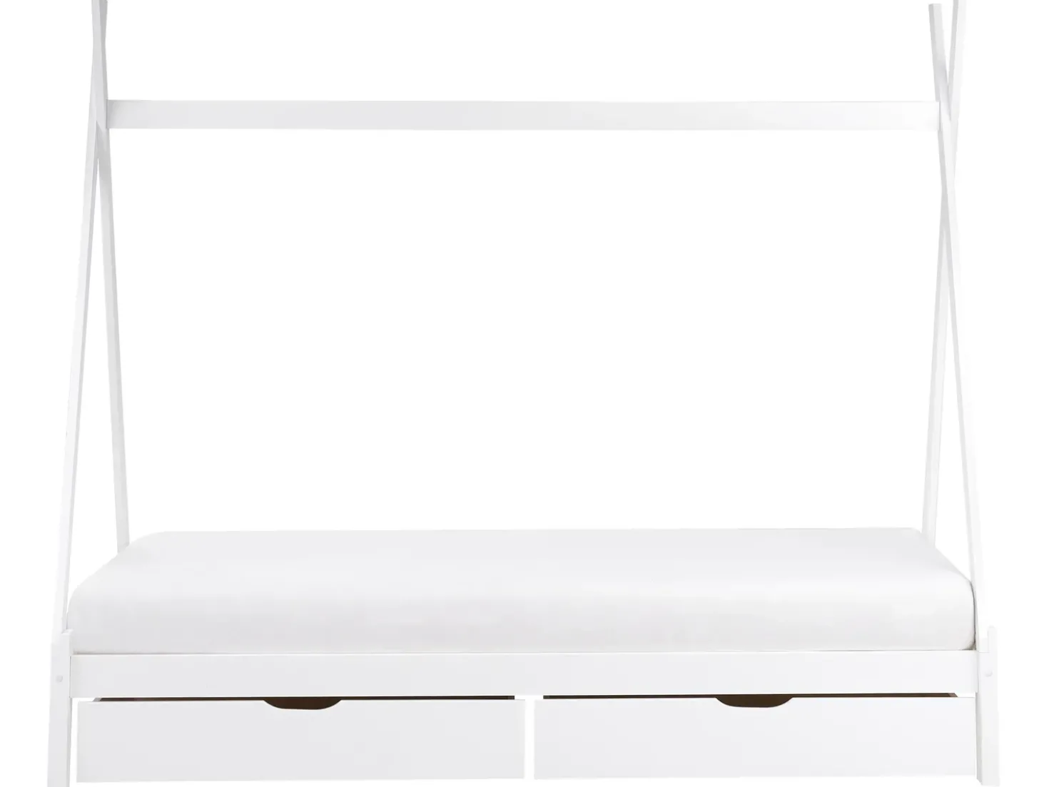 Letto per bambini con cassetti Tenda Tipi Legno di pino DEVAY 90 x 200 cm Bianco