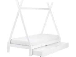 Letto per bambini con cassetti Tenda Tipi Legno di pino DEVAY 90 x 200 cm Bianco