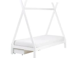 Letto per bambini con cassetti Tenda Tipi Legno di pino DEVAY 90 x 200 cm Bianco