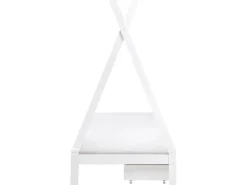 Letto per bambini con cassetti Tenda Tipi Legno di pino DEVAY 90 x 200 cm Bianco