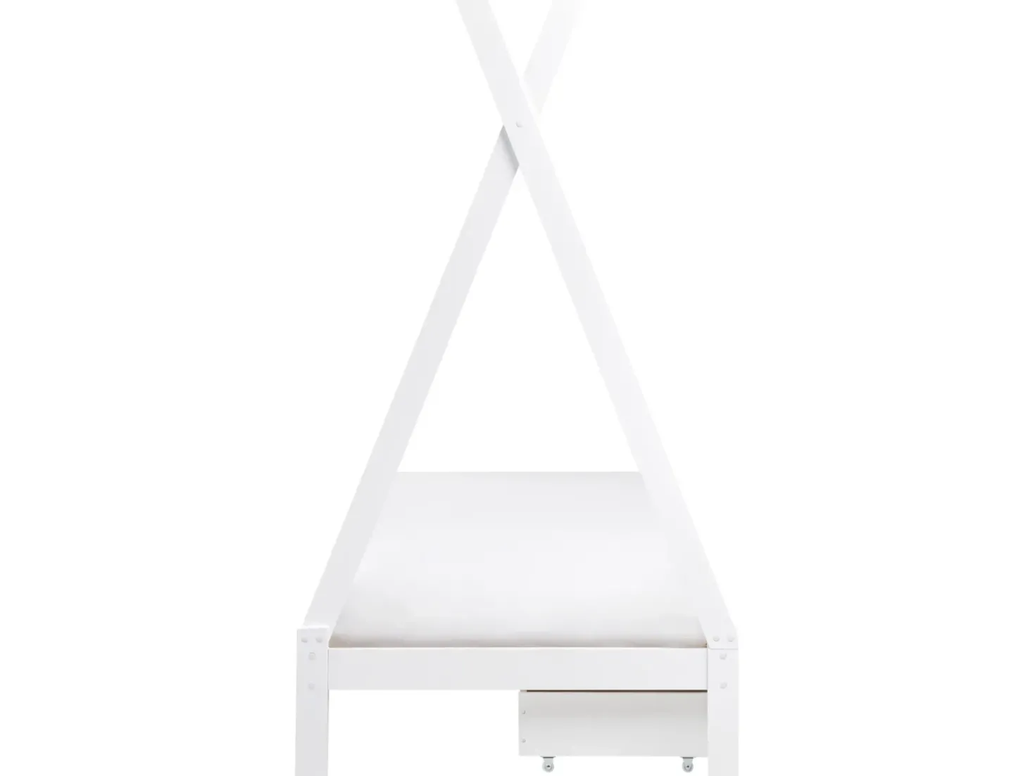 Letto per bambini con cassetti Tenda Tipi Legno di pino DEVAY 90 x 200 cm Bianco