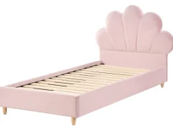 Letto per bambini Conchiglia Velluto NEULISE 90 x 200 cm Rosa