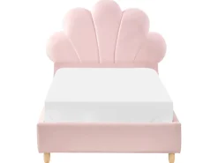 Letto per bambini Conchiglia Velluto NEULISE 90 x 200 cm Rosa