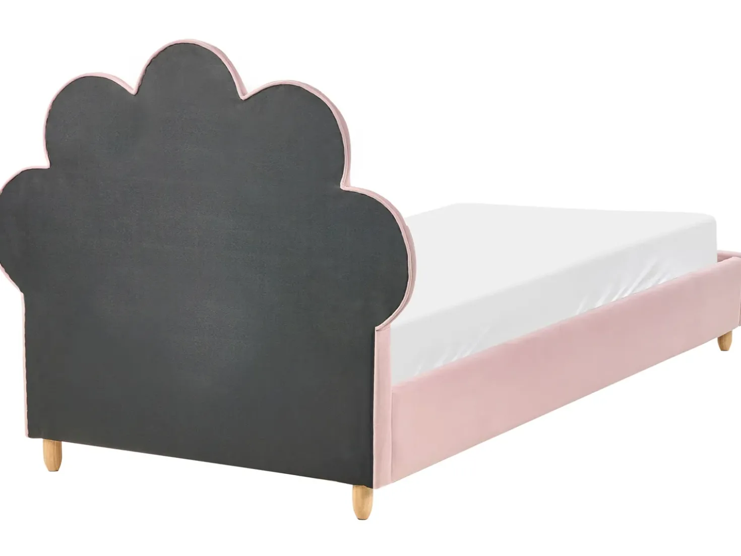 Letto per bambini Conchiglia Velluto NEULISE 90 x 200 cm Rosa