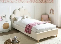 Letto per bambini Conchiglia Velluto NEULISE 90 x 200 cm Beige