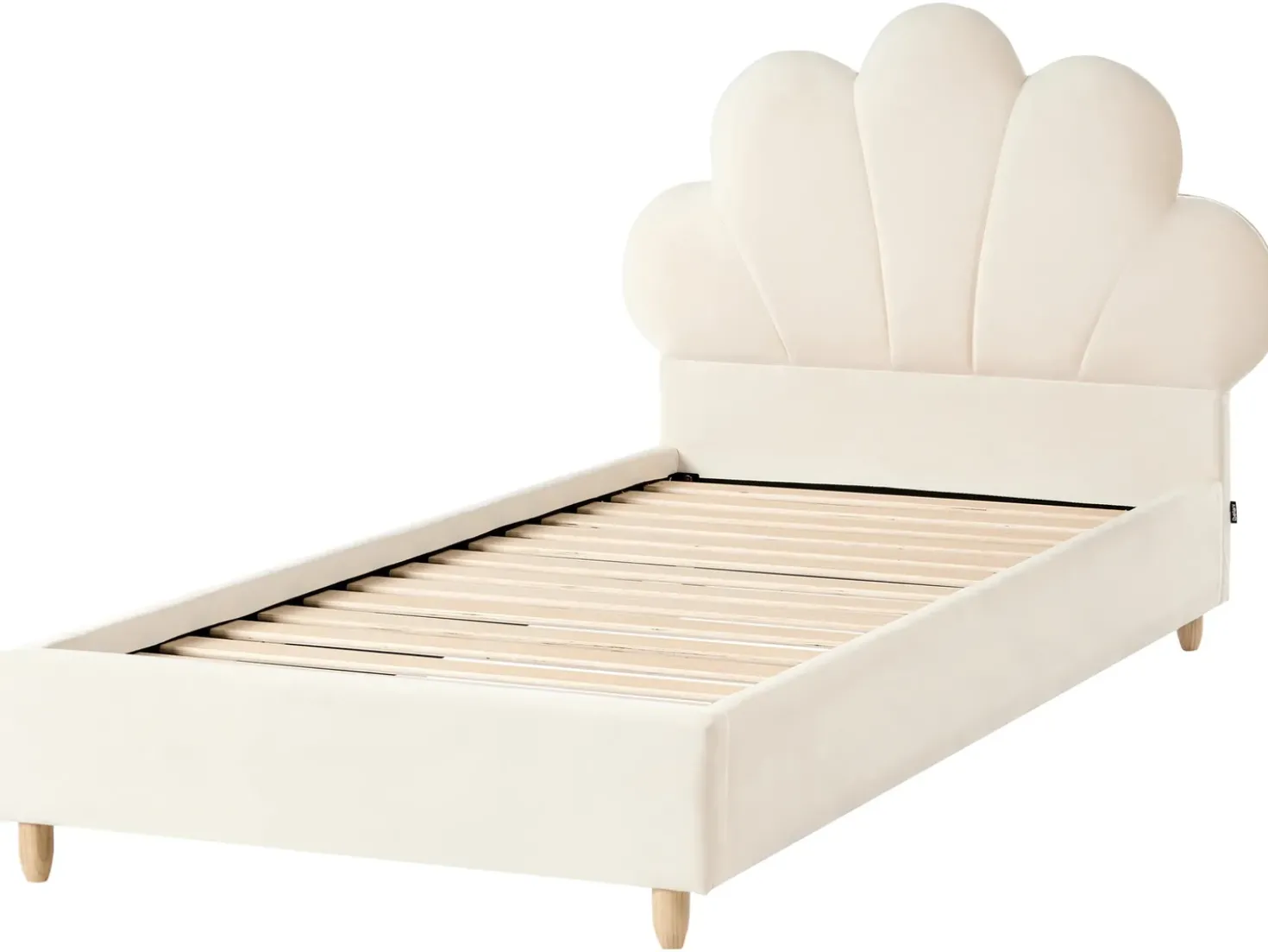 Letto per bambini Conchiglia Velluto NEULISE 90 x 200 cm Beige