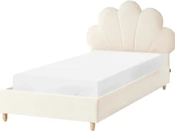 Letto per bambini Conchiglia Velluto NEULISE 90 x 200 cm Beige