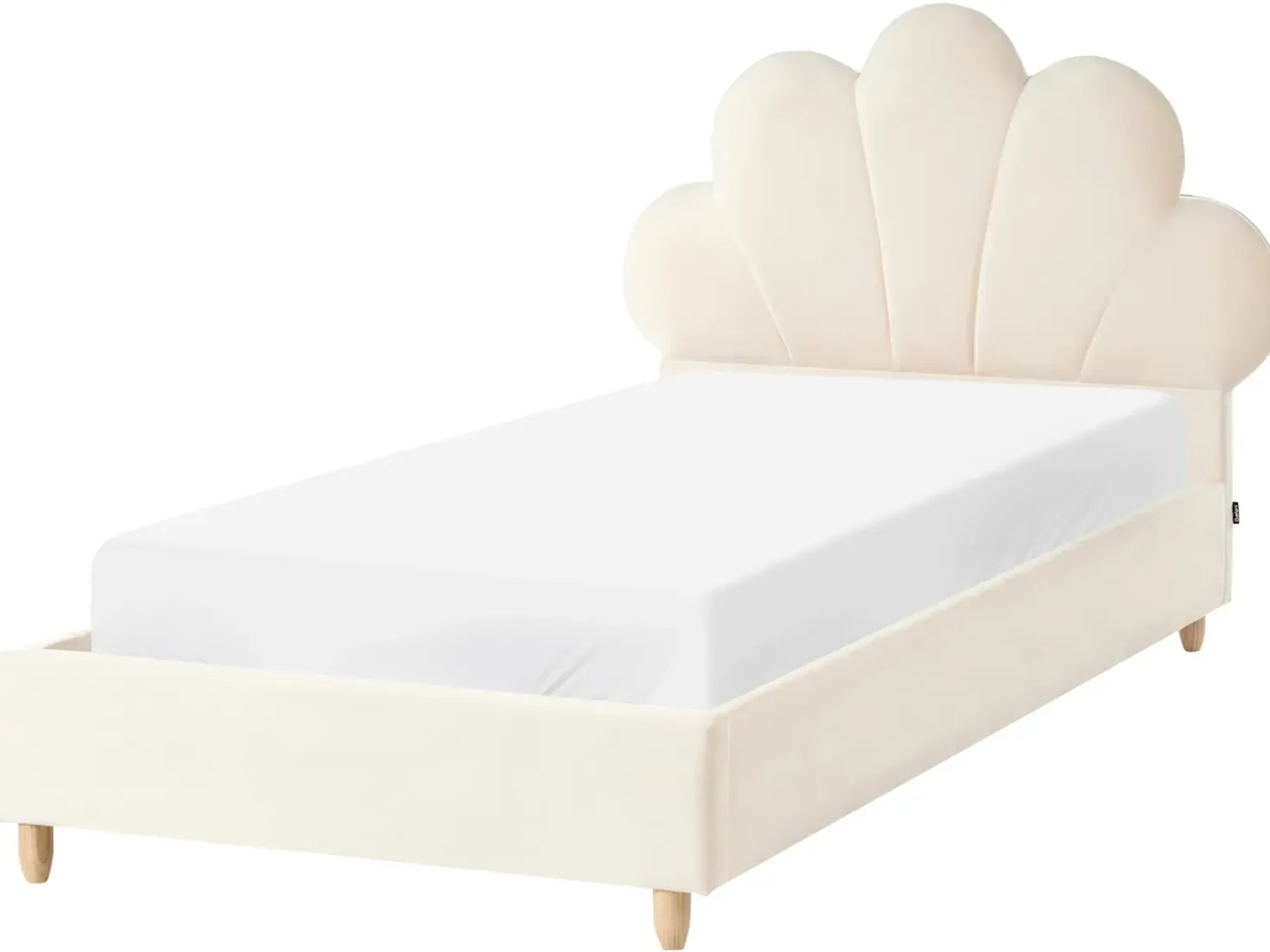 Letto per bambini Conchiglia Velluto NEULISE 90 x 200 cm Beige