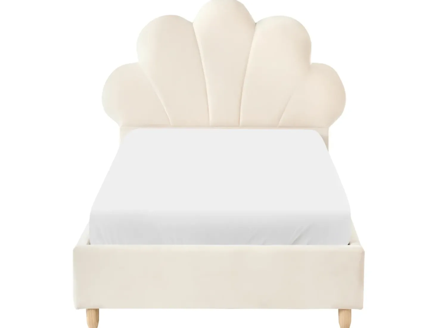 Letto per bambini Conchiglia Velluto NEULISE 90 x 200 cm Beige