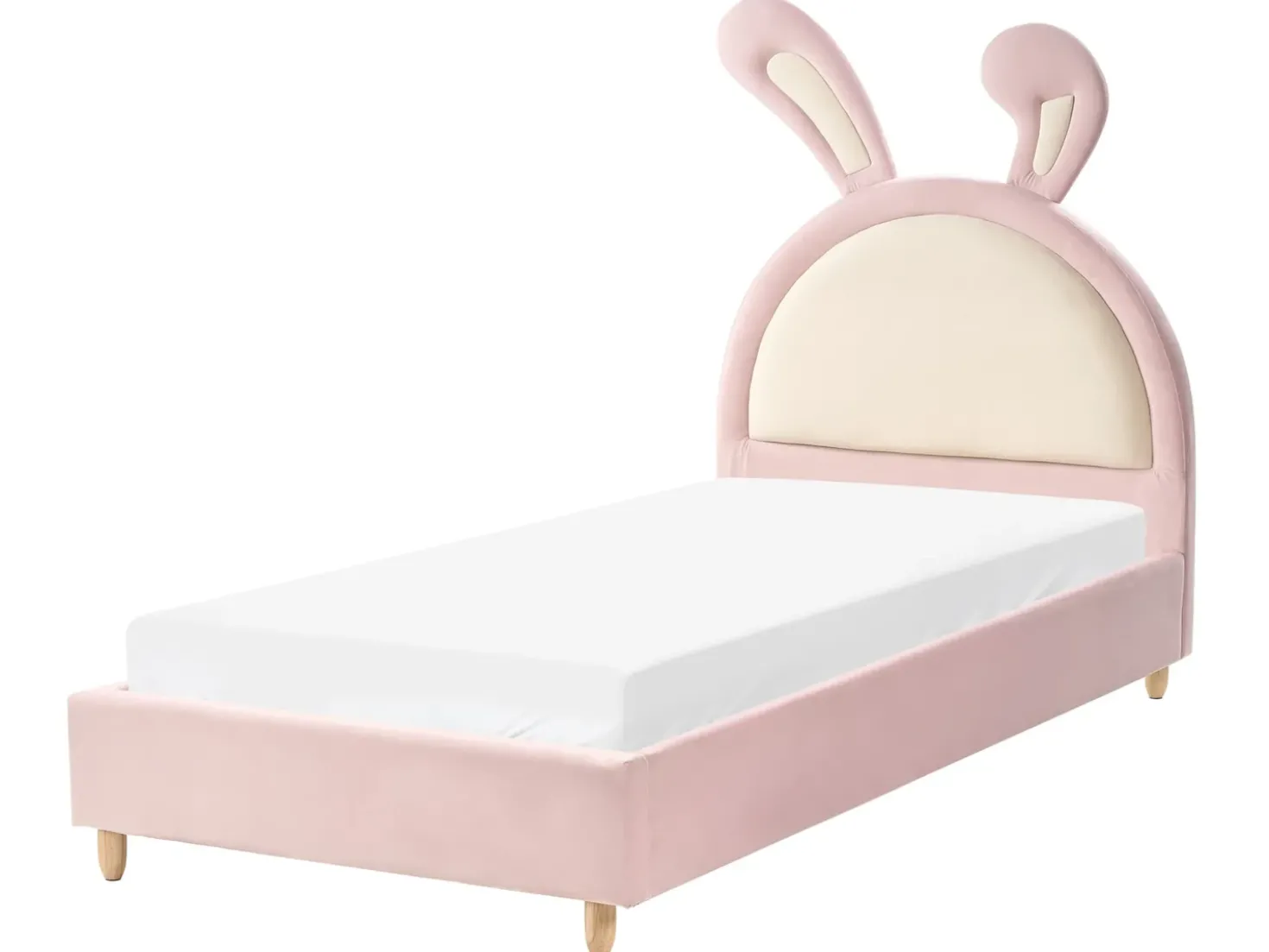 Letto per bambini Coniglio Velluto LALLIAS 90 x 200 cm Rosa